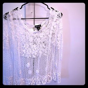 All white shirt size bathing suit cover up